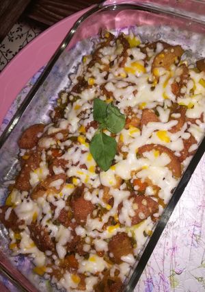 عکسی از دستور پیتزا سیب زمینی سوسیس 😍