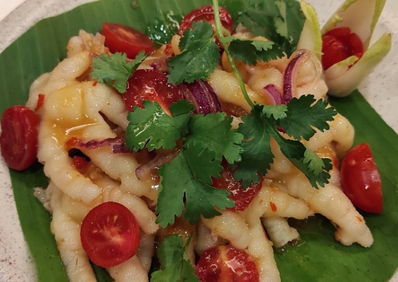 Thai chicken feet salad - salad kaki ayam ala Thailand