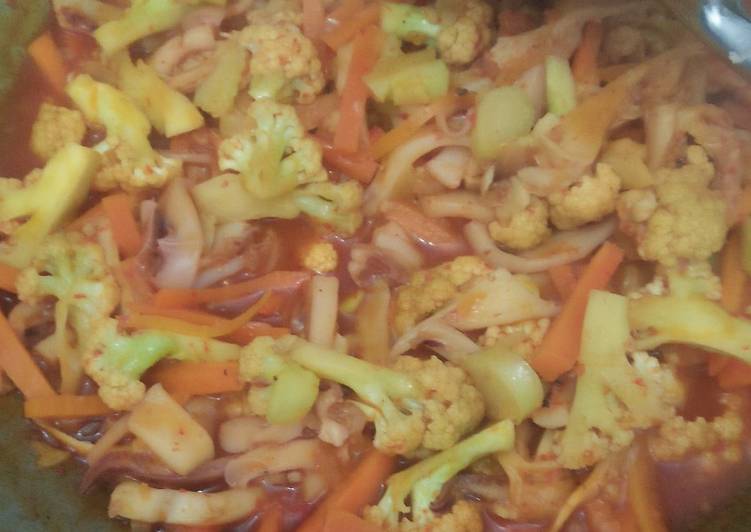 Resep Capcay cumi asam manis yang nikmat