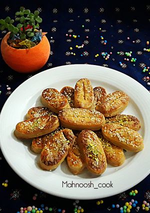 عکسی از دستور شیرینی زبان با خمیر هزار لایه ی خانگی