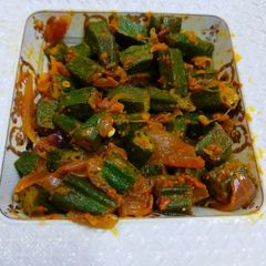 A picture of Bhindi do pyaza.
