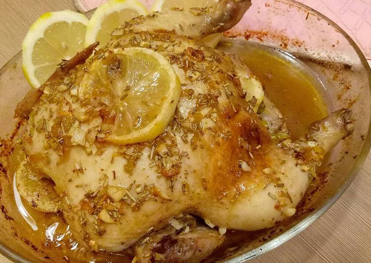 Resep Ayam panggang dengan lemon, bawang putih, rosemary, Bisa Manjain Lidah