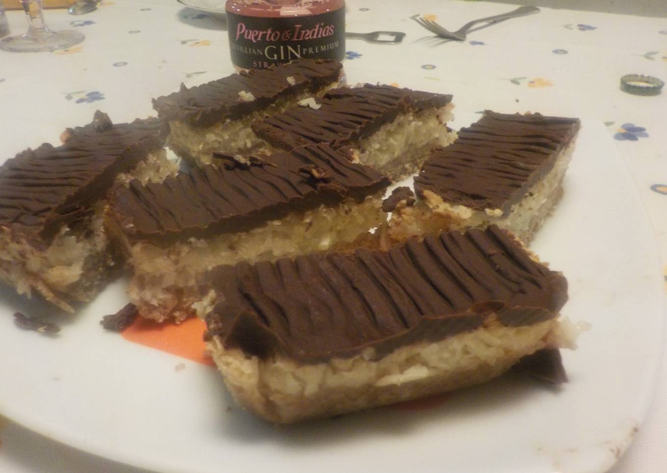 Tronco de coco y chocolate