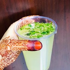 A picture of Hyderabadi peench / cooked rice water.