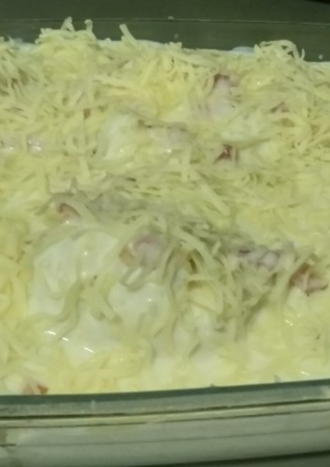 Una foto de Coliflor con bacon y bechamel