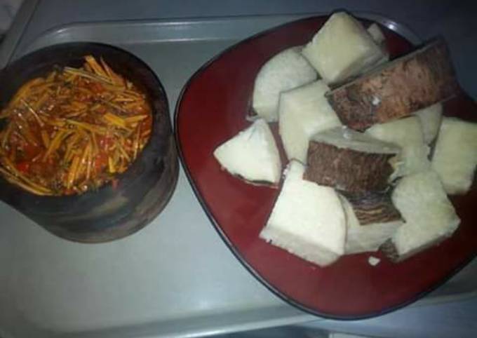 Recipe of Speedy Boiled yam with ugba sauce