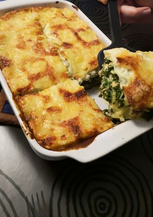 Une photo de Des lasagnes saumon colin et épinards