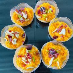 A picture of Carrot halwa in microwave.