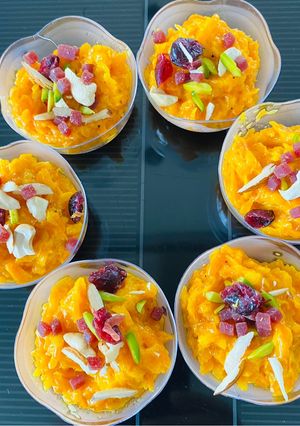 A picture of Carrot halwa in microwave.