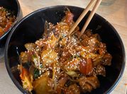 A picture of water chestnuts stir fry