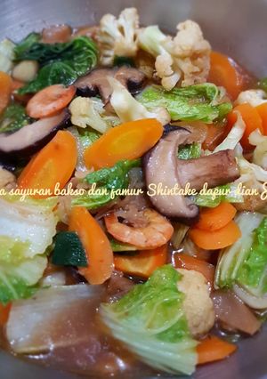 Foto resep Ca sayuran bakso dan jamur Shintake