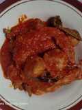 Ikan tongkol + baso ayam di sambelin