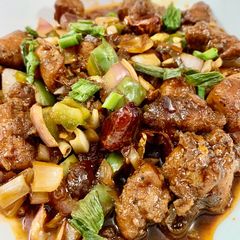 A picture of Schezwan chicken.