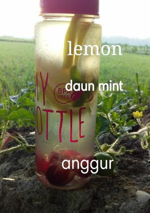 Foto resep Infused water lemon, daun mint, anggur #jsr