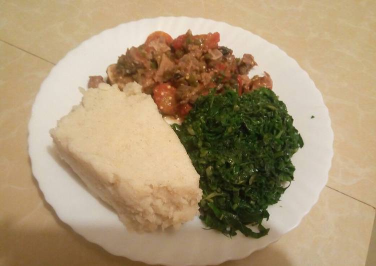 Simple Way to Make Super Quick Homemade Ugali &amp; Wet Fry Beef# Charity Challenge#