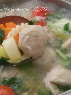 Foto resep Sop ayam bakso