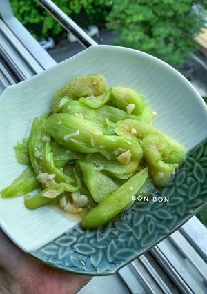 Hình của món Bạc Hà Xào Tỏi Chay.