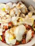 Ensalada tibia de bacalao