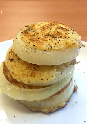 菲姐私房菜-蘑菇洋芋洋蔥圈 的食譜成品照片