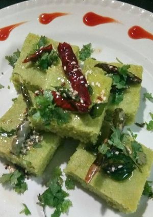 A picture of Green Peas Dhokla.