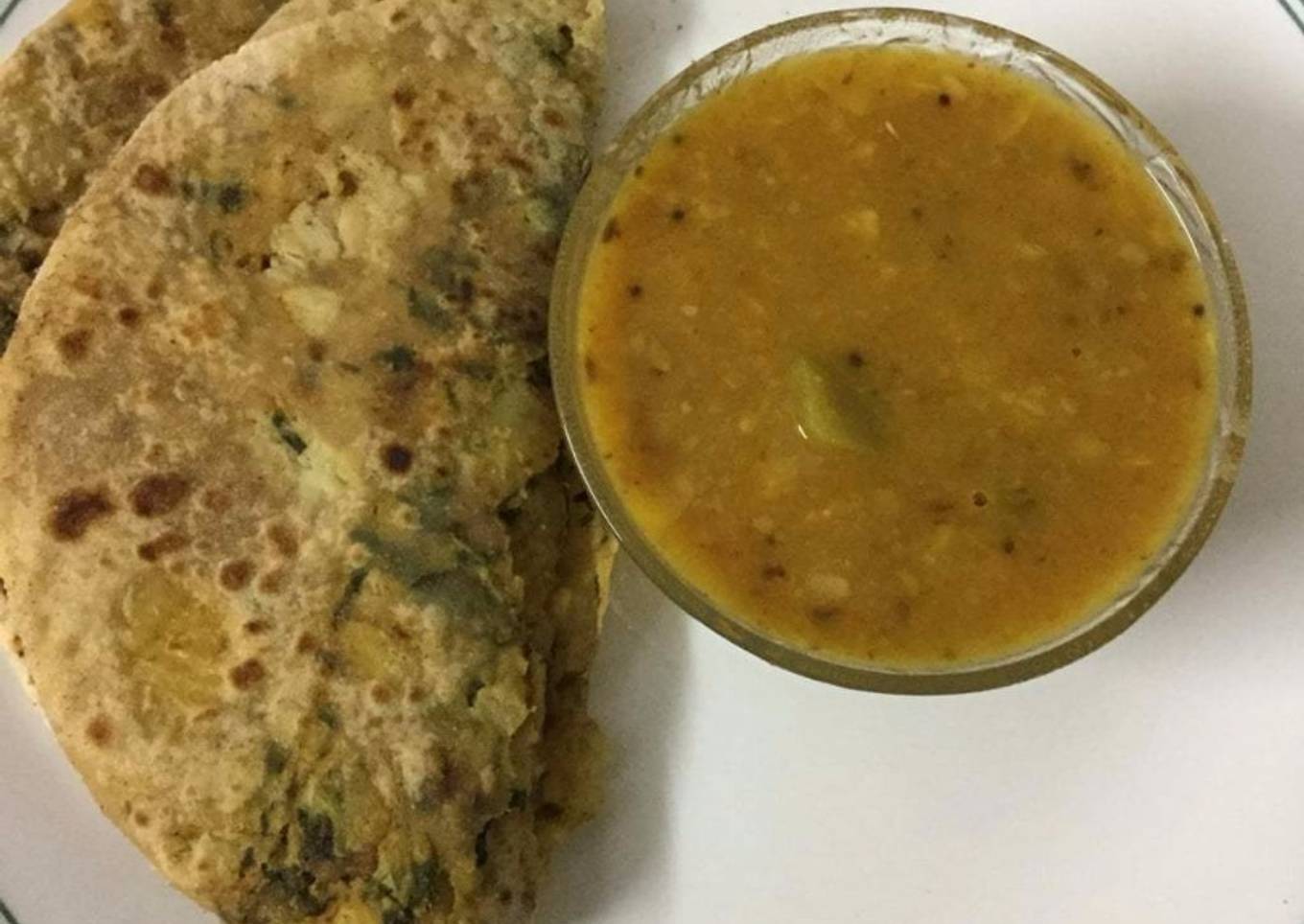 North Indian style Aloo Gobi Methi Stuffed Paratha