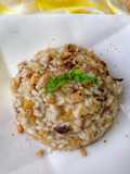 Risotto zucca e radicchio con granella di amaretti