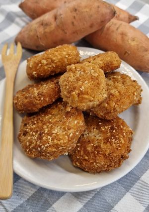 Rántott édesburgonya (vegán) recept fotója