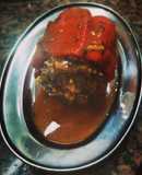 Morrón relleno en su salsa