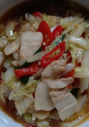 รูปของ ผัดผักกาดขาวใส่หมูสามชั้น 🥬🐷