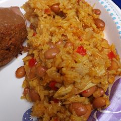 A picture of Pork, Rice, and Pinto Beans.