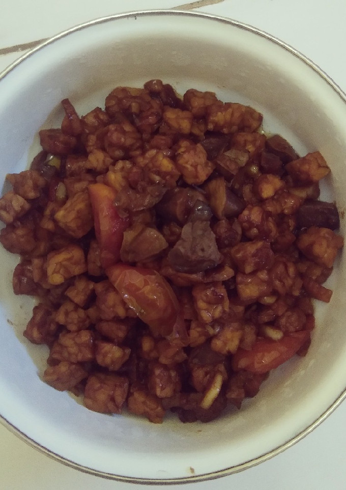Foto resep Tempe, hati dan ampela Ayam masak kecap