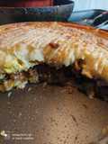 Pastel vegano de carne vegetal