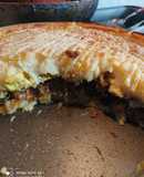 Pastel vegano de carne vegetal