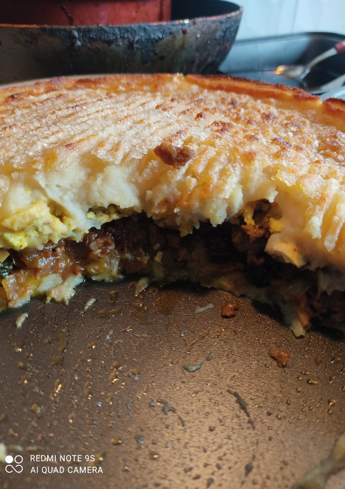Una foto de Pastel vegano de carne vegetal