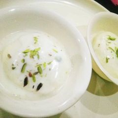A picture of Rice rasmalai.