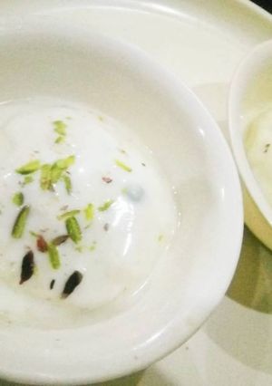 A picture of Rice rasmalai.