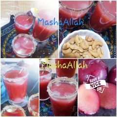 A picture of Plum, grape and citrus rind juice.
