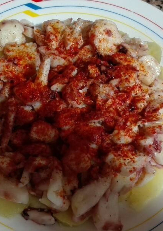 Una foto de Pulpo a la gallega salteado
