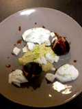 Roasted Fresh Figs with Honey, Crushed Meringue, Pastry Cream, and Tonka Whipped Cream