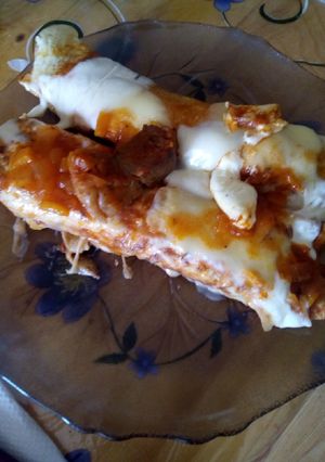 Una foto de Canelones de acelga y pollo
