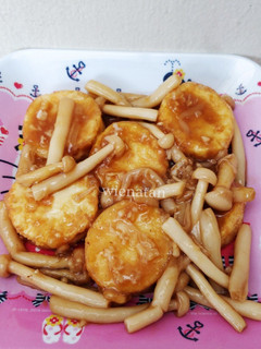 Foto resep 48. Tips Goreng Tofu | Egg Tofu with Jamur Shimeji