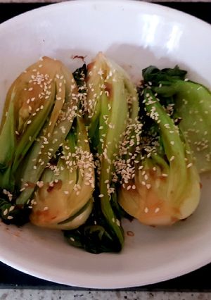 A picture of My Sesame Pak Choi Ginger + Smoked Garlic. 😍.