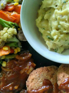Foto resep Steak Tempe, Mashed Potatoes, Tumis Sayur + Baso