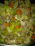 Pork Carrots and broccoli