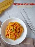 (033). Fettucine Spicy Shrimp Aglio Olio |with Gochujang