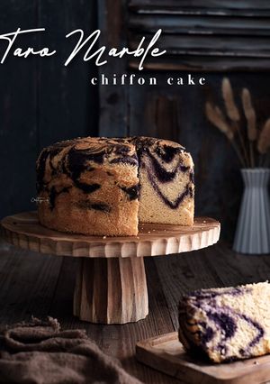 Foto resep Taro Marble Chiffon Cake