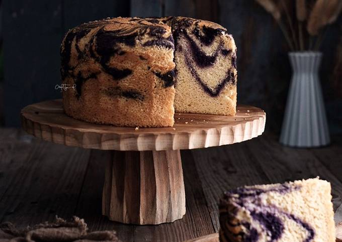 Taro Marble Chiffon Cake