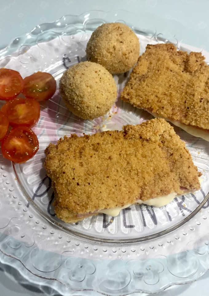 Una foto de San Jacobo casero y pampanitos de mi madre (cena ideal para niños)