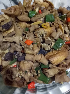Foto resep Tumis Usus Ayam Kampung + Tahu Pedas Warna Warni