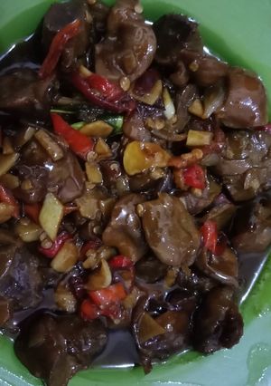 Foto resep Tumis ampela masak saus tiram pedas